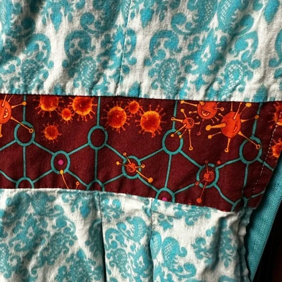 Glamcloud dress. Teal and red science dress. Size medium - Picture 2 of 5